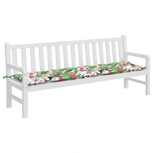 Hynde til havebænk 200×50×7 cm - stof, flerfarvet