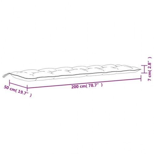 Hynde til havebænk 200×50×7 cm - stof, flerfarvet