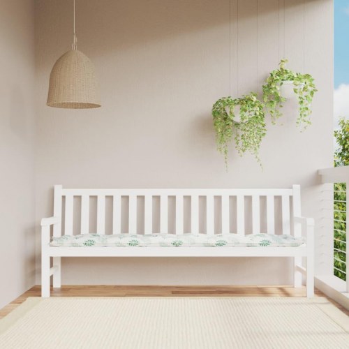 Hynde til havebænk 200×50×7 cm - stof med bladmønster