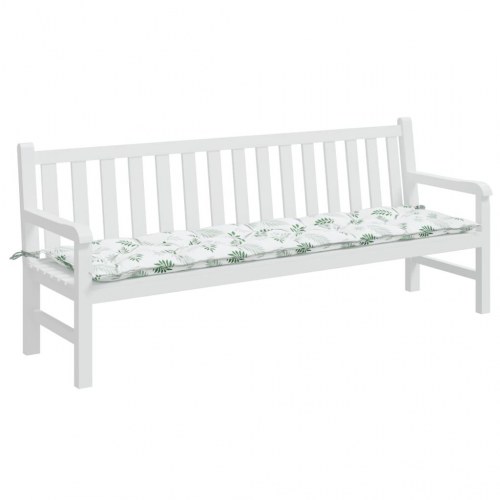 Hynde til havebænk 200×50×7 cm - stof med bladmønster