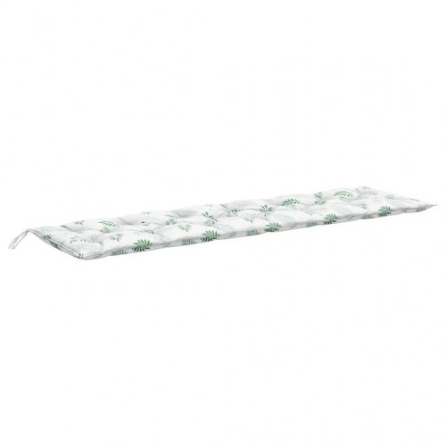 Hynde til havebænk 200×50×7 cm - stof med bladmønster