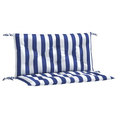 Hynder til havebænk, 2 stk - 100×50×7 cm, striber blå/hvid