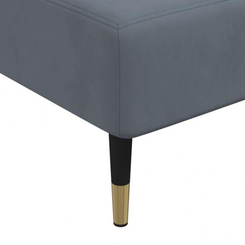 L-formet sovesofa i velour - mørkegrå, 279×140×70 cm