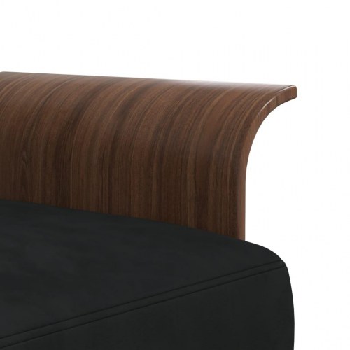 L-formet sovesofa 279x140x70 cm velour sort