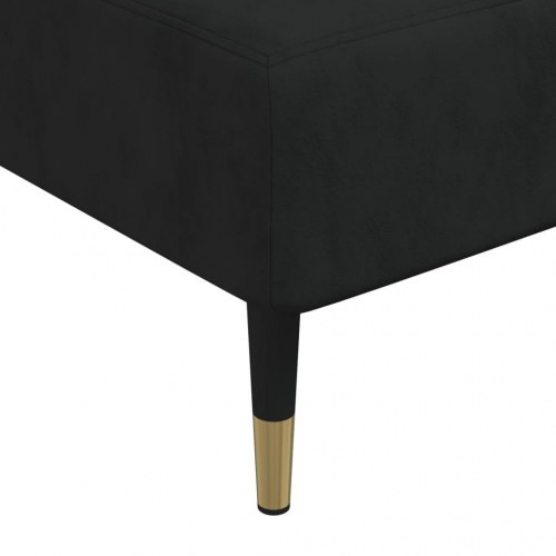 L-formet sovesofa 279x140x70 cm velour sort