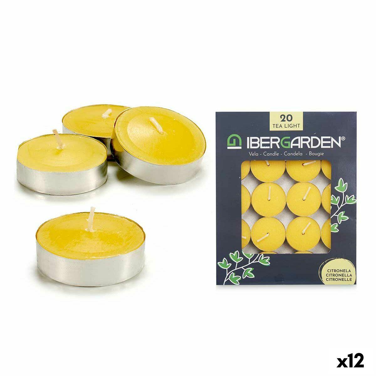 Duftlys te-lys Ibergarden - gul citronella, 12/24 stk.