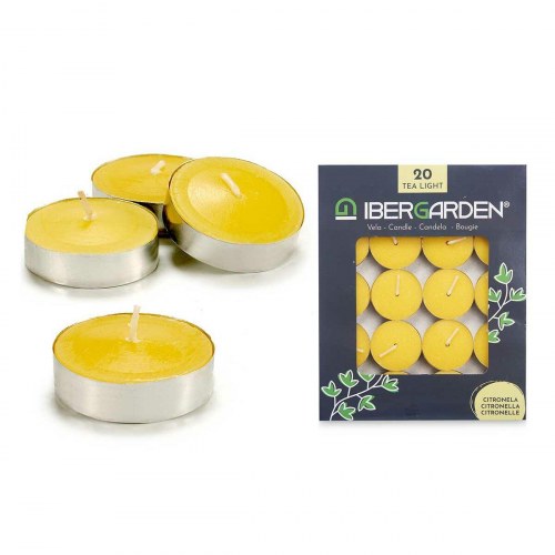 Duftlys te-lys Ibergarden - gul citronella, 12/24 stk.