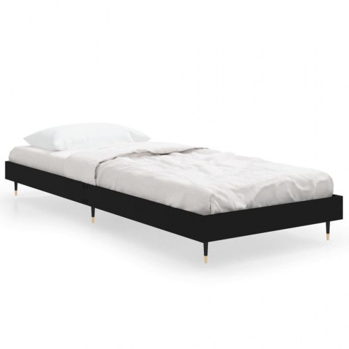 Sengeramme 75 x 190 cm i konstrueret træ - sort
