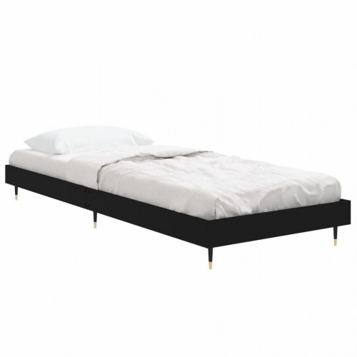 Sengeramme 75 x 190 cm i konstrueret træ - sort