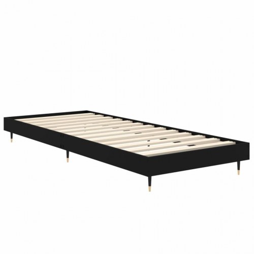 Sengeramme 75 x 190 cm i konstrueret træ - sort
