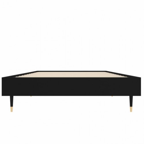 Sengeramme 75 x 190 cm i konstrueret træ - sort