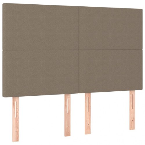 Kontinentalseng med madras 140x190 cm - stof gråbrun