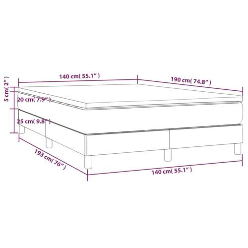Kontinentalseng med madras 140x190 cm stof sort
