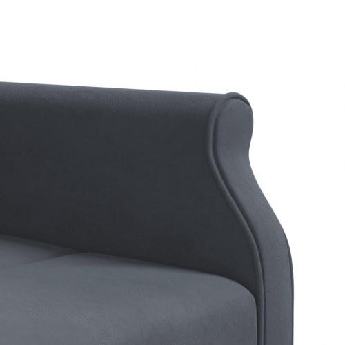 L-formet sovesofa i velour - mørkegrå, 271×140×70 cm