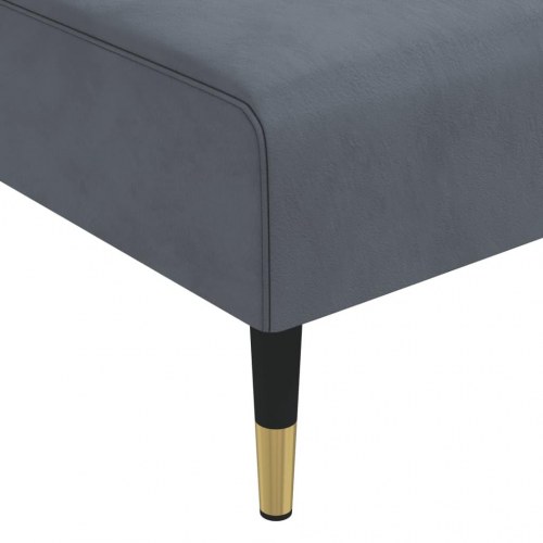 L-formet sovesofa i velour - mørkegrå, 271×140×70 cm