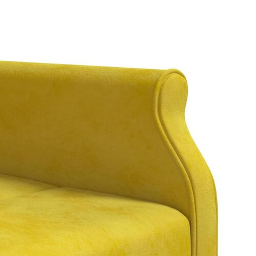 Sovesofa med chaiselong 271x140x70 cm velour gul
