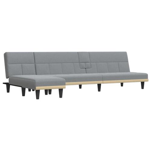 Sovesofa med chaiselong 255x140x70 cm stof lysegrå