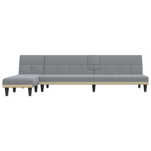 Sovesofa med chaiselong 255x140x70 cm stof lysegrå