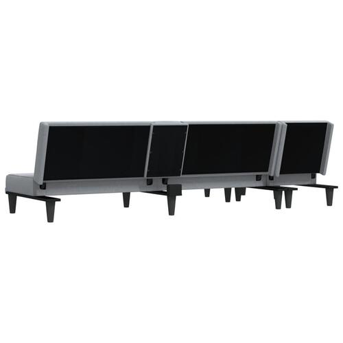 Sovesofa med chaiselong 255x140x70 cm stof lysegrå