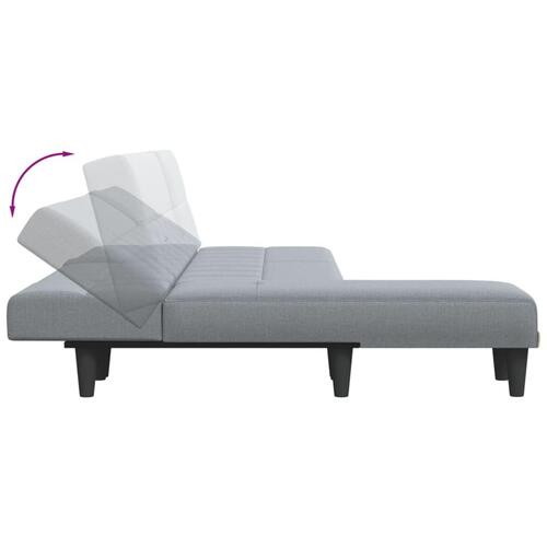 Sovesofa med chaiselong 255x140x70 cm stof lysegrå