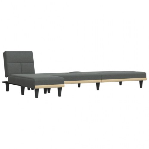 L-formet sovesofa med chaiselong 255 x 140 x 70 cm stof mørkegrå