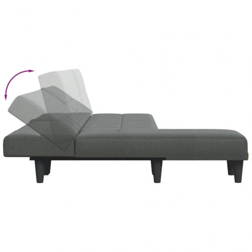 L-formet sovesofa med chaiselong 255 x 140 x 70 cm stof mørkegrå