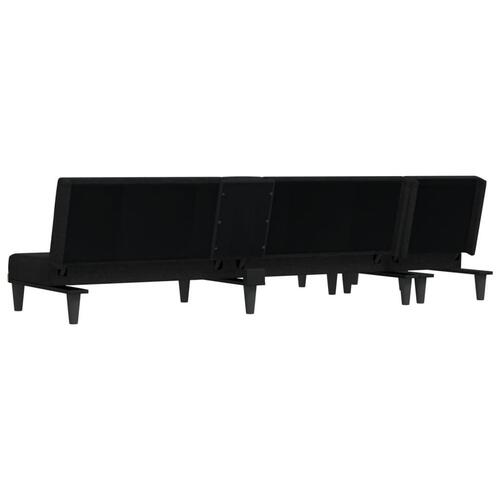 Sovesofa med chaiselong 255x140x70 cm stof sort