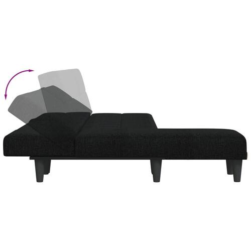 Sovesofa med chaiselong 255x140x70 cm stof sort