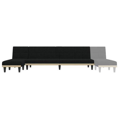 Sovesofa med chaiselong 255x140x70 cm stof sort