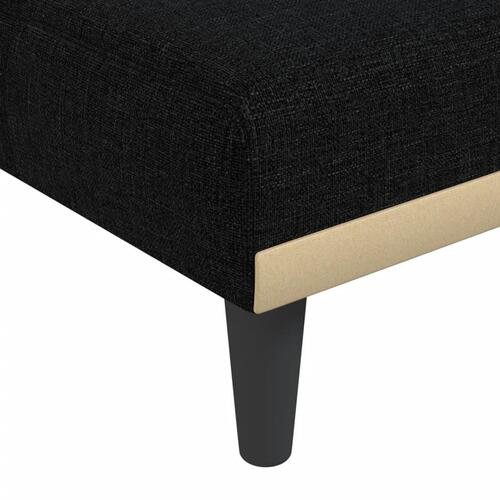 Sovesofa med chaiselong 255x140x70 cm stof sort