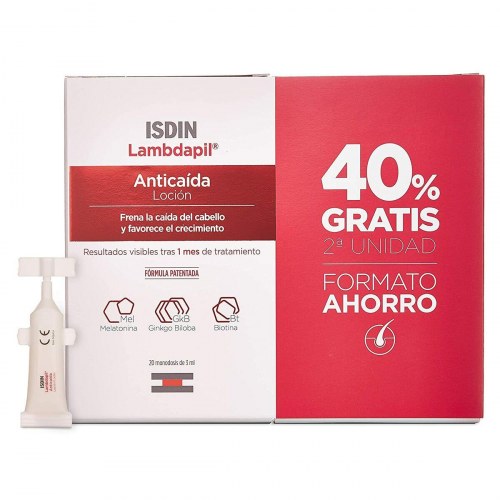 Hårtabsbehandling Isdin Lambdapil - engangsampuller, 40 stk (2×20)