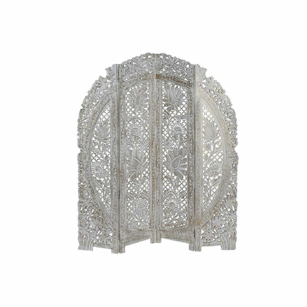 Sammenfoldelig Rumdeler I Træ/mdf Hvid/natur 156 × 2 × 182 Cm