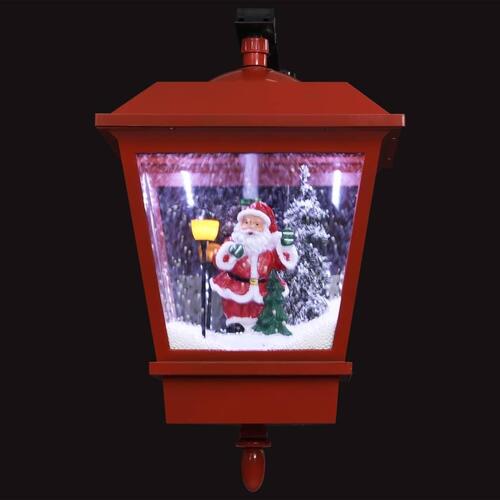Julelampe med LED-lys og julemand 40x27x45 cm rød