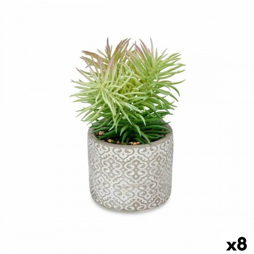 Kunstig sukkulent Ibergarden i cementkrukke 12 × 22 × 12 cm (8 stk.)