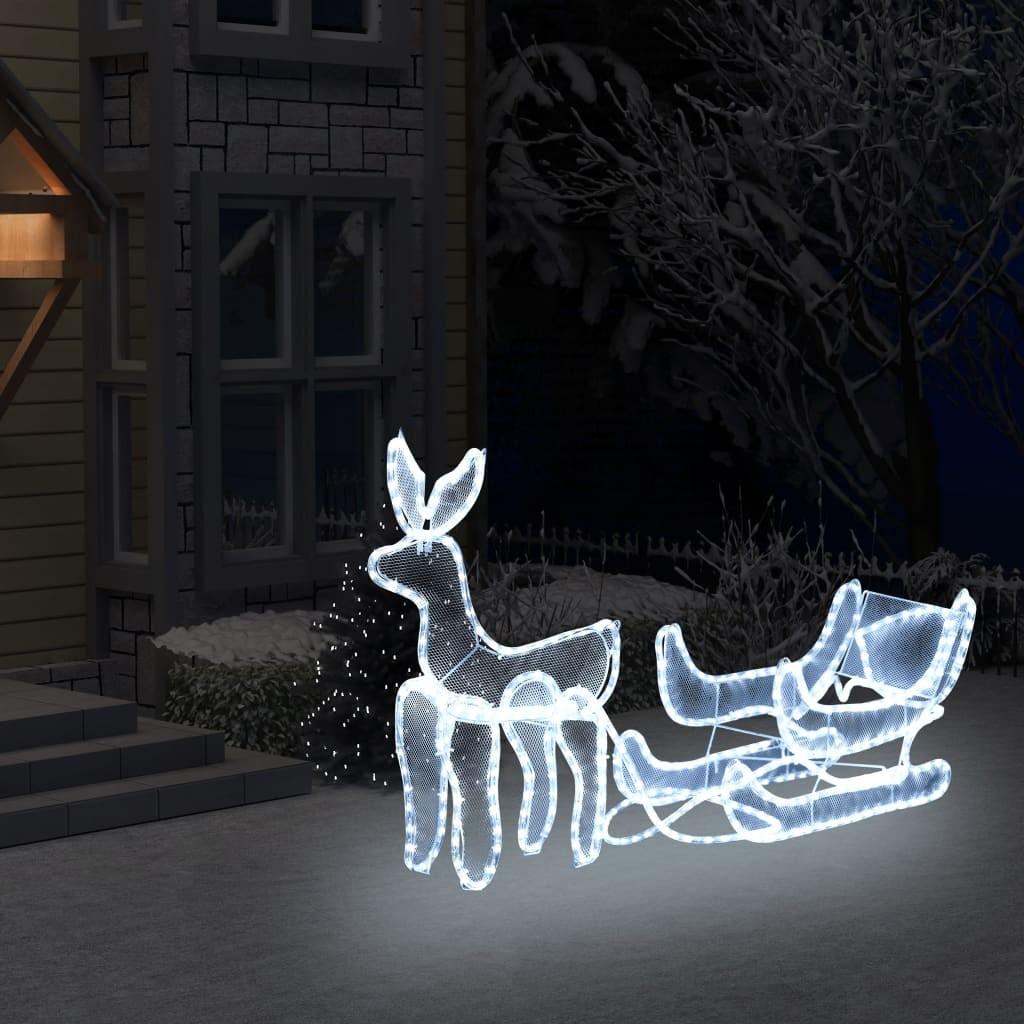 Se Juleopstilling med rensdyr og kane trådnet 432 LED-lys hos Boligcenter.dk