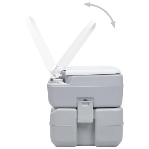 Transportabelt campingtoilet 20+10 l grå