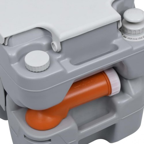 Transportabelt campingtoilet 20+10 l grå