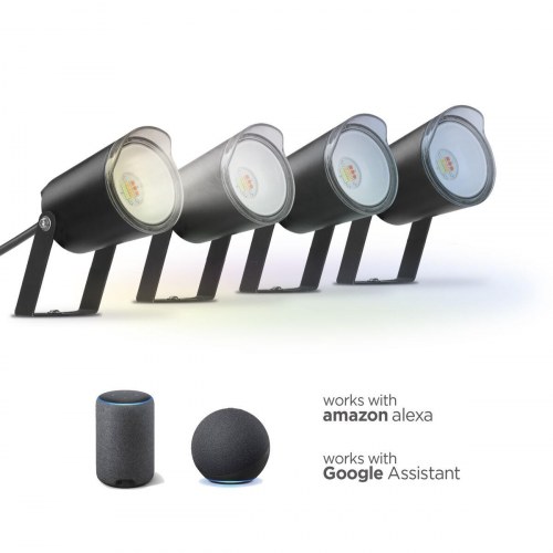 KSIX SmartLED LED spotlight - 4 stk., sort, 3000 K, IP65