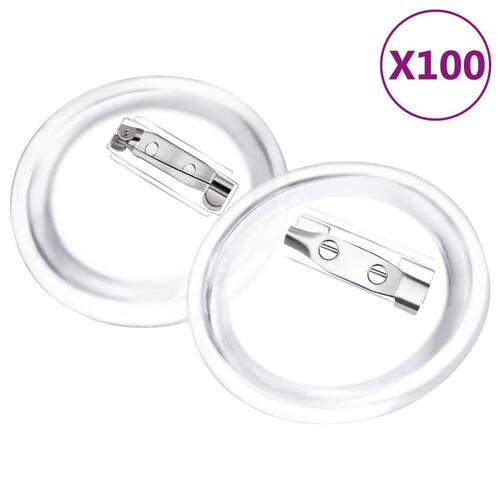 Dele til badges med nål 100 sæt 37 mm akryl