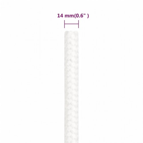 Flettet bådtov 14 mm - 250 m polypropylen, hvid