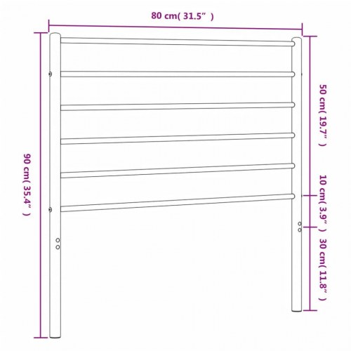 Sengegavl 75 cm metal hvid
