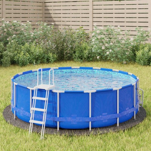 Poolunderlag Ø306 cm polyester-geotekstil lysegrå