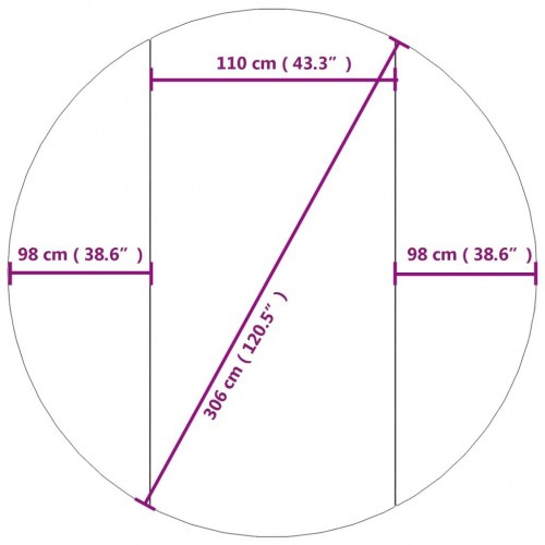 Poolunderlag Ø306 cm polyester-geotekstil lysegrå
