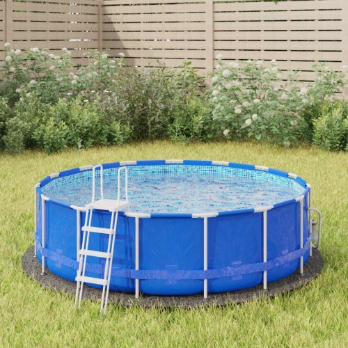 Poolunderlag Ø244 cm polyester-geotekstil lysegrå