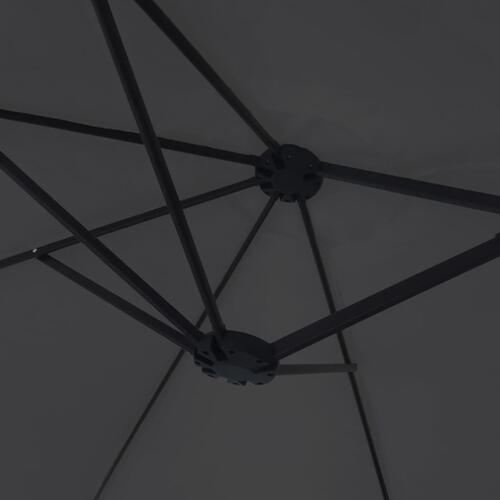 Parasol m. dobbelt parasoldug 449x245 cm sort
