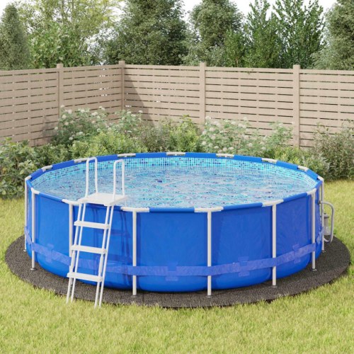 Poolunderlag Ø550 cm i polyester-geotekstil - lysegrå