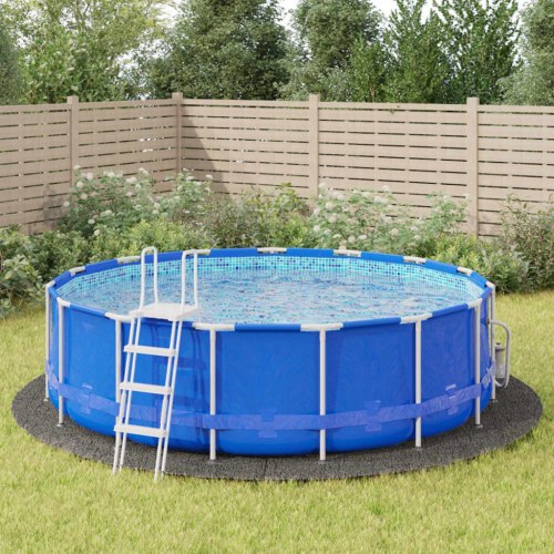 Poolunderlag Ø500 cm i polyester-geotekstil - lysegrå