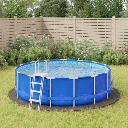 Poolunderlag Ø396 cm i polyester-geotekstil - lysegrå