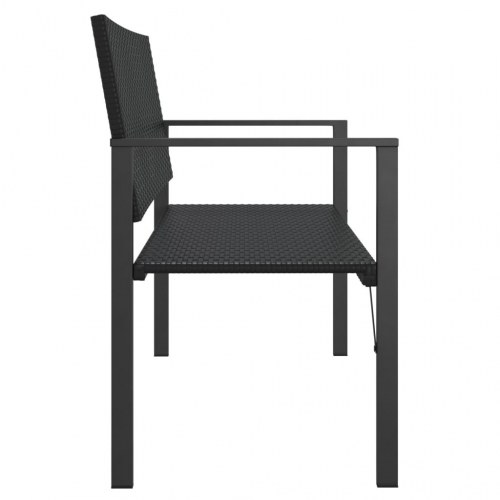2-personers havebænk polyrattan sort