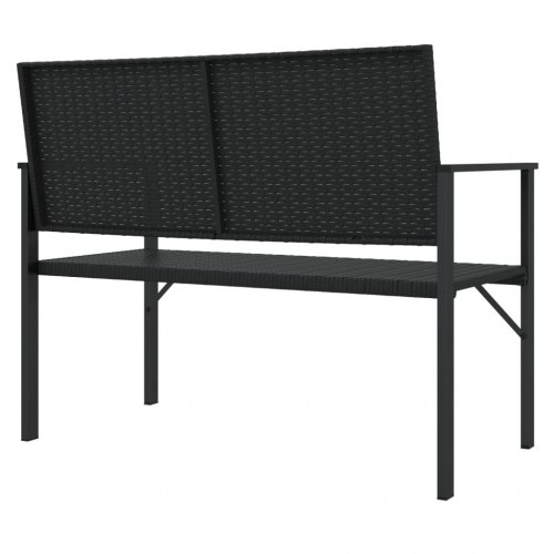 2-personers havebænk polyrattan sort